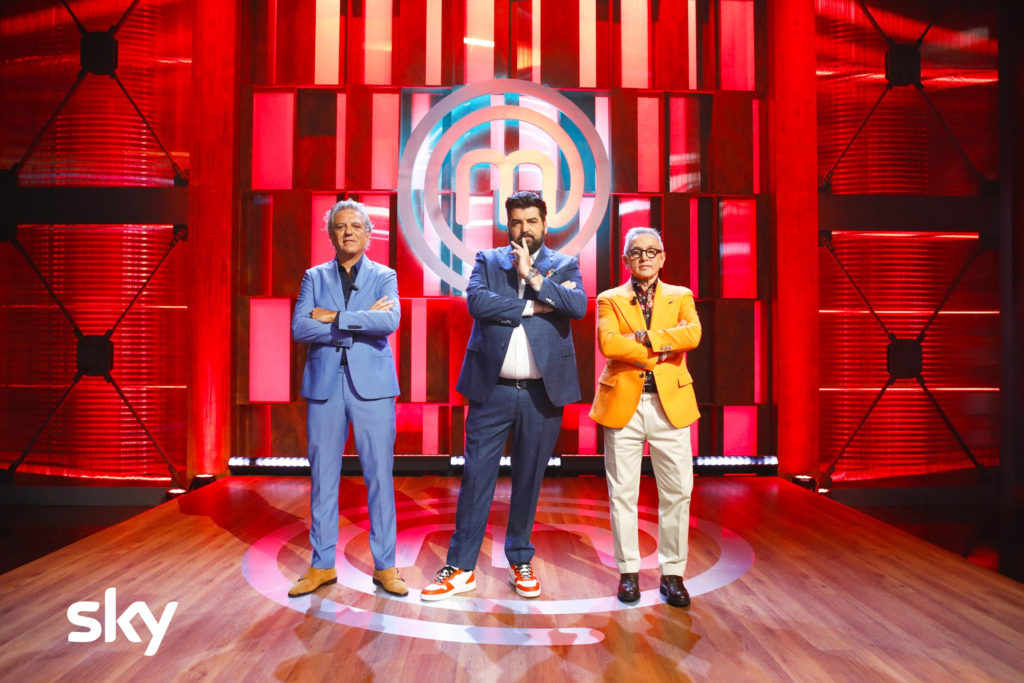 I giudici di Masterchef. Gli chef, da sx, Giorgio Locatelli, Antonino Cannavacciuolo, Bruno Barbieri